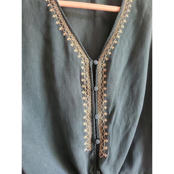 Mine Women's Cropped Boho Top L - Picture 3 of 7